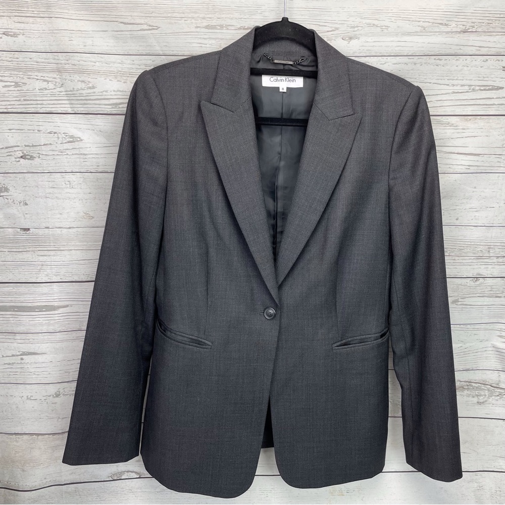 Calvin Klein Lined Blazer Jacket Coat sz 8